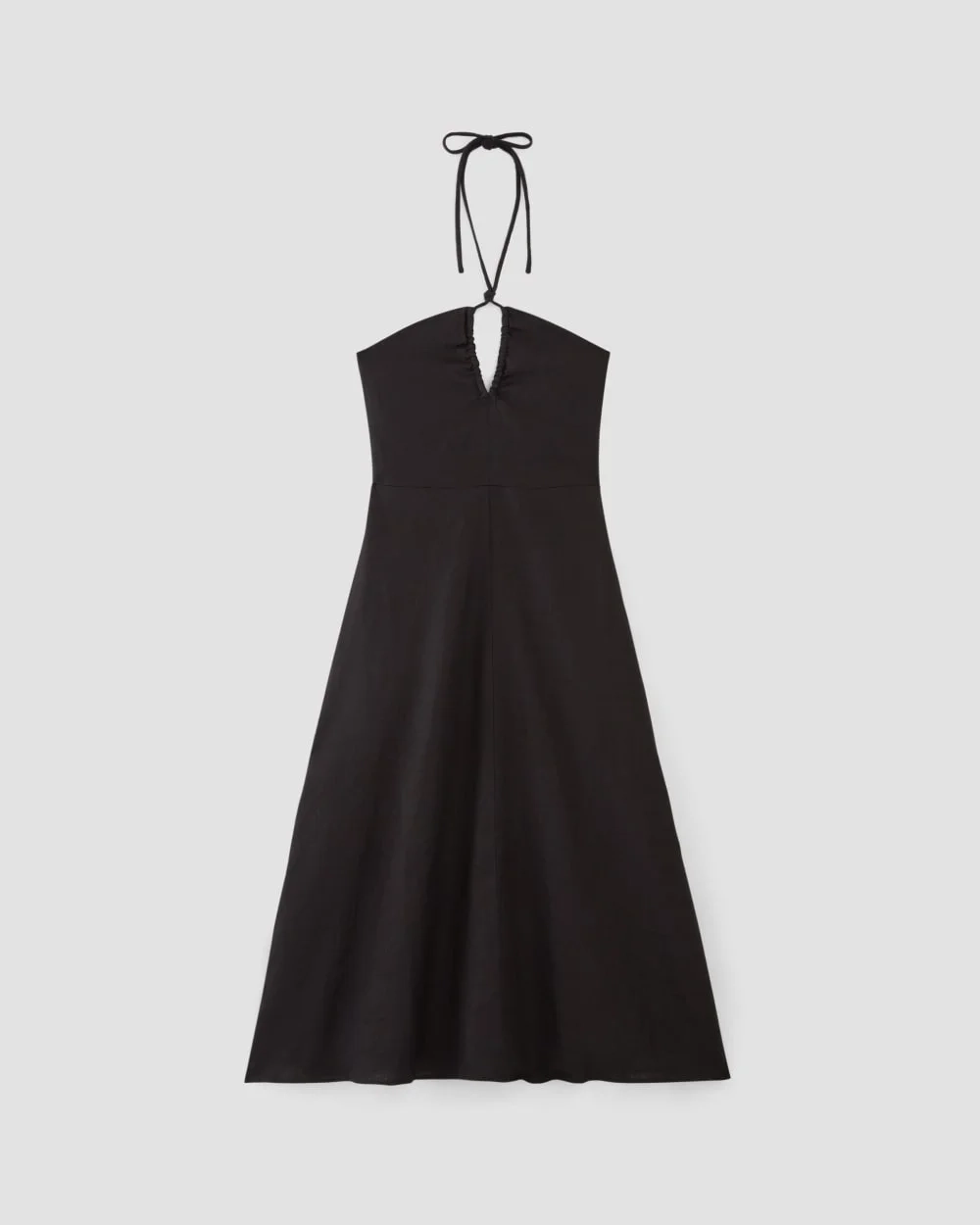 The Linen Halter-Neck Dress | Black (3)
