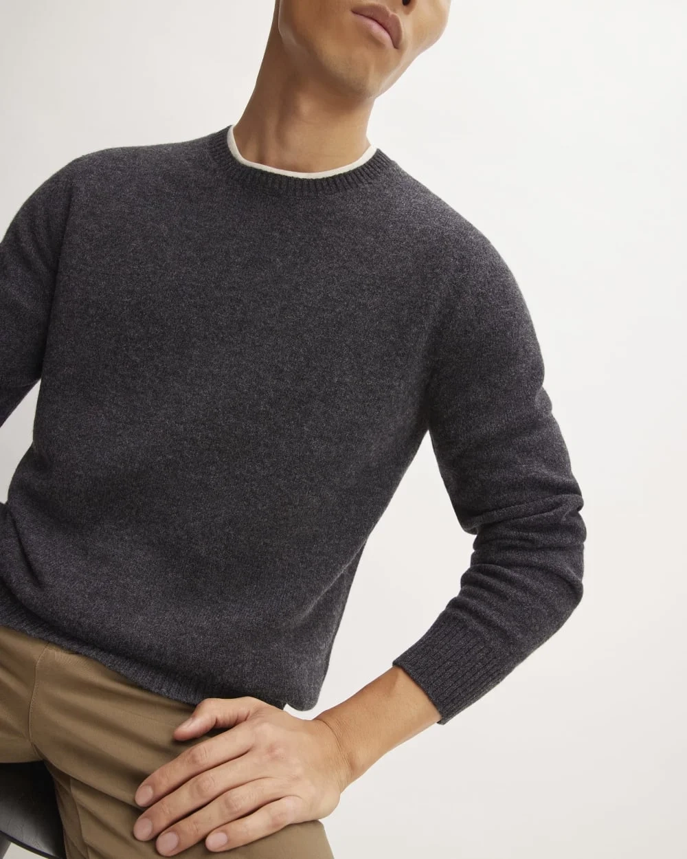 The Premium Merino Crew Neck Sweater | Charcoal (3)