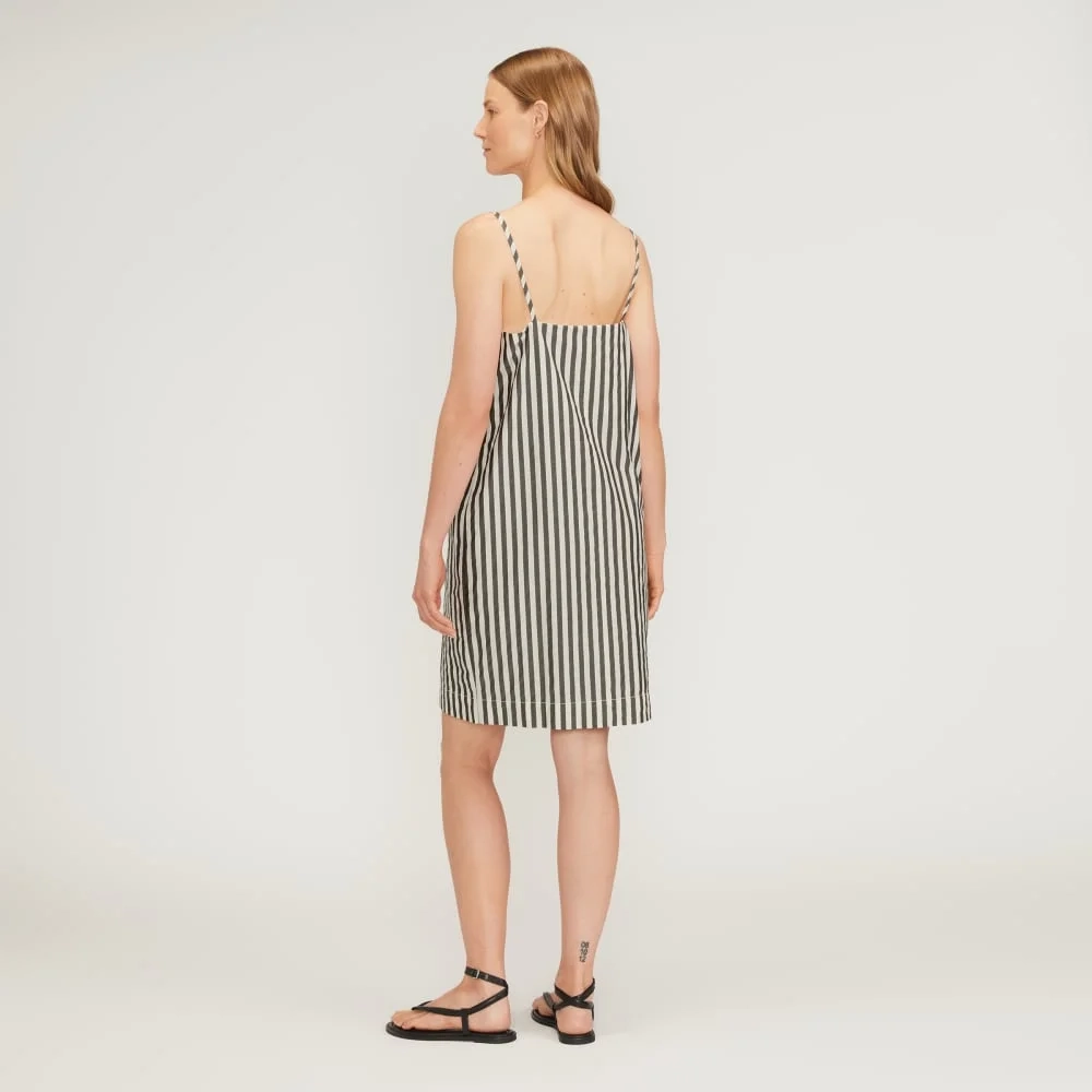 The Poplin Slip Dress | Bone / Black (3)