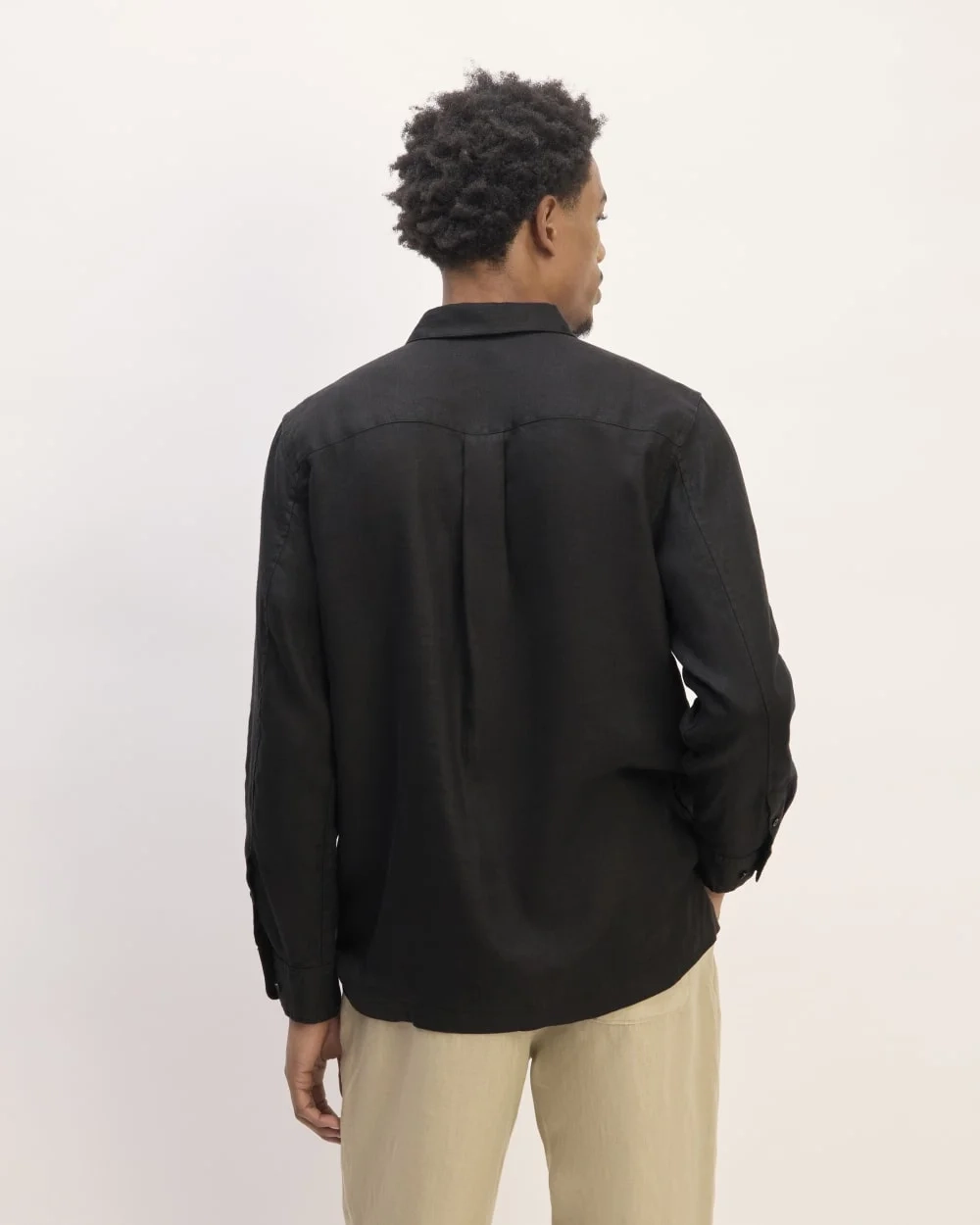 The Linen Straight Hem Shirt | Black (4)