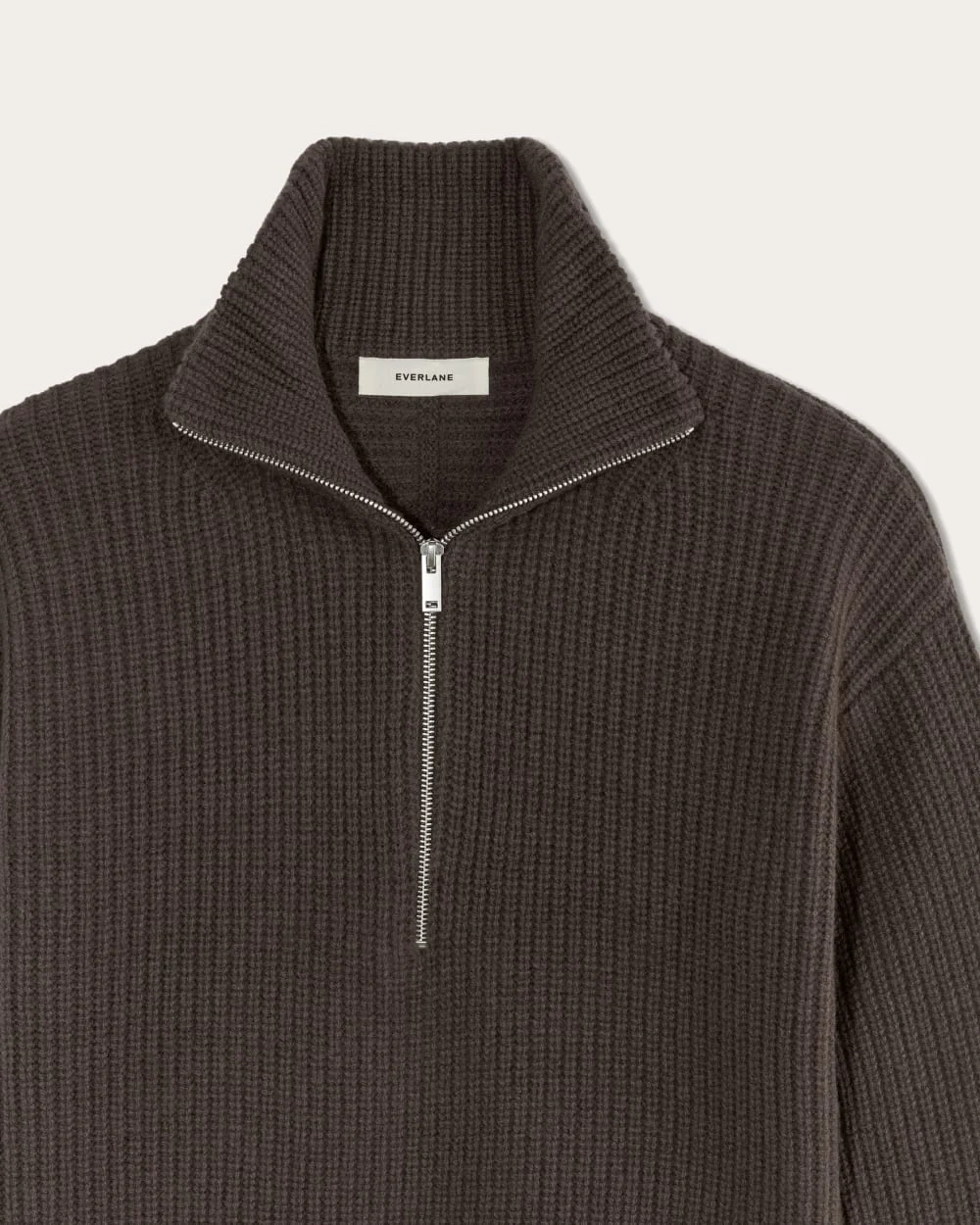 The Half-Zip Sweater in Luxe Merino | Earth Brown (2)