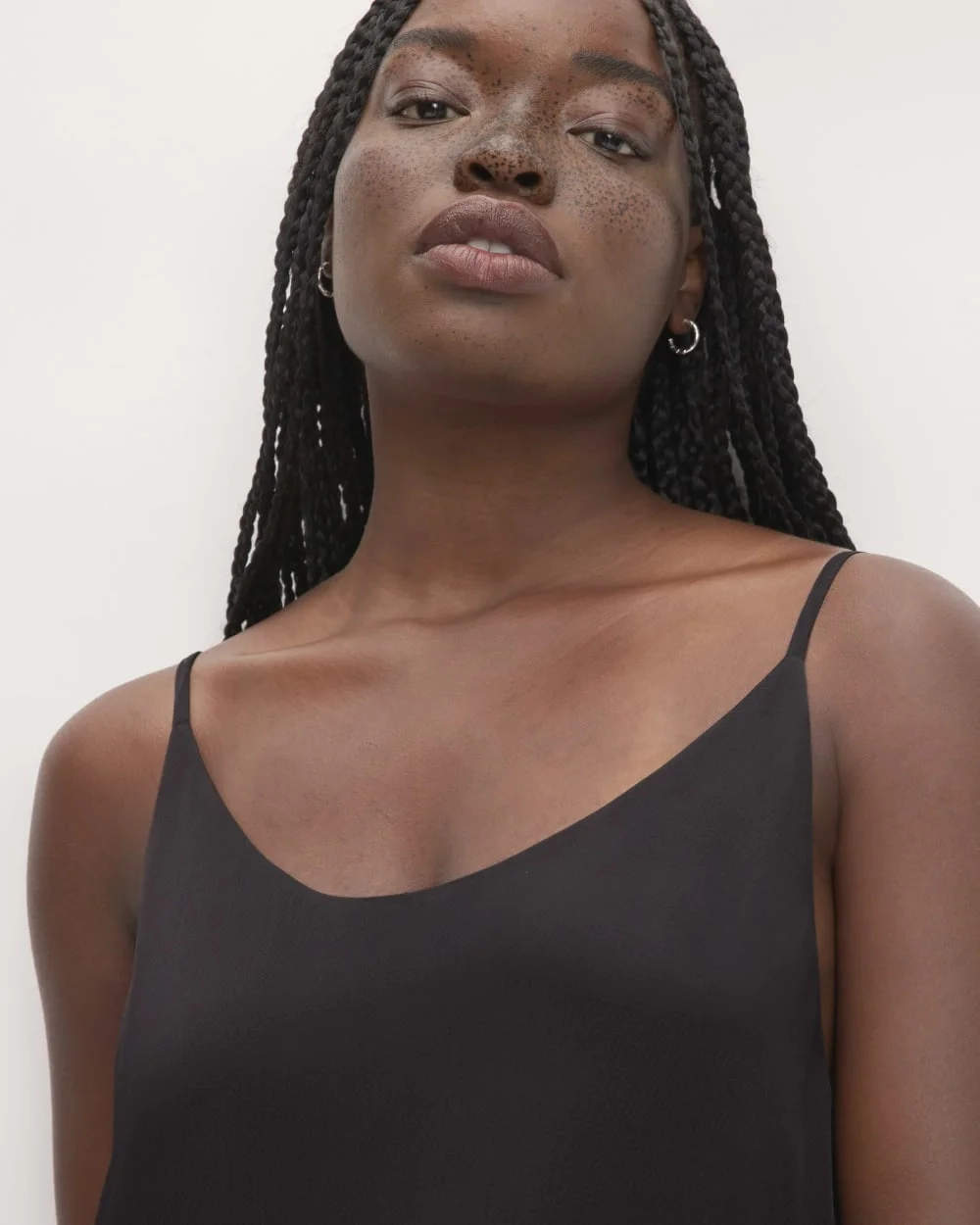 The Hammered Satin Slip Dress | Black (6)