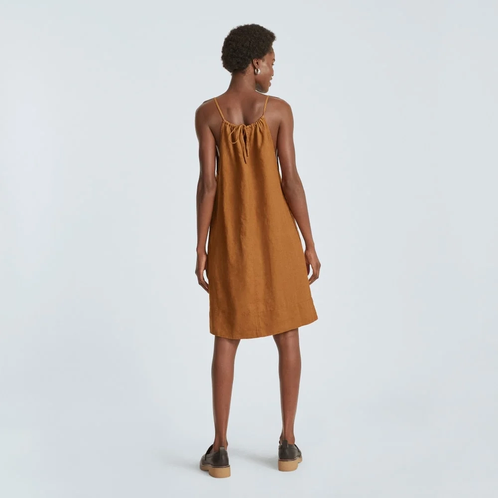The Linen Apron Dress | Tawny Brown (4)