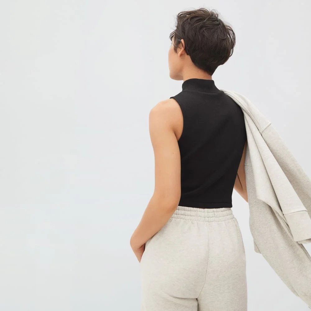 The Ribbed Mockneck Tank | Black (3)