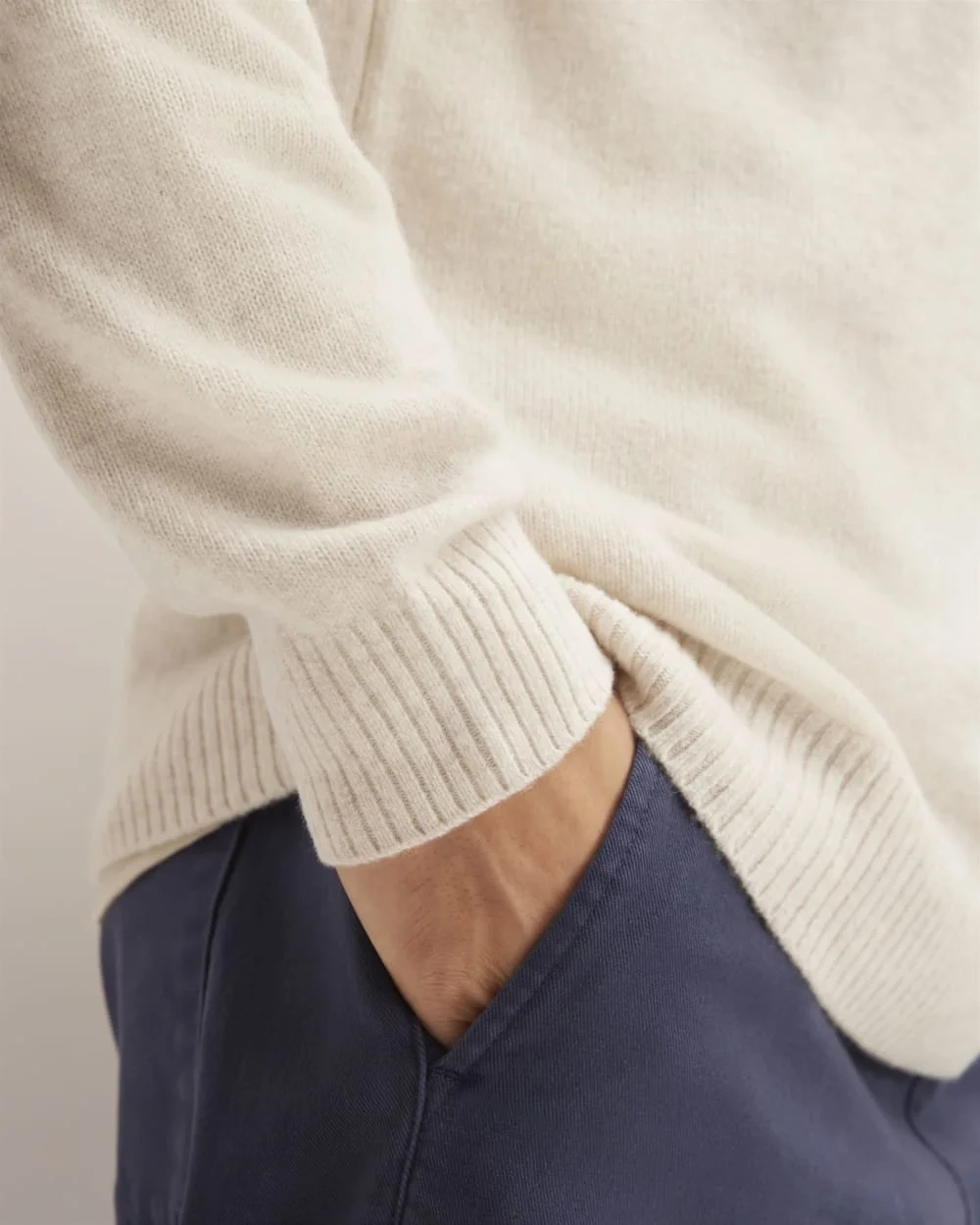 The Premium Merino Crew Neck Sweater | Heathered Oat (4)