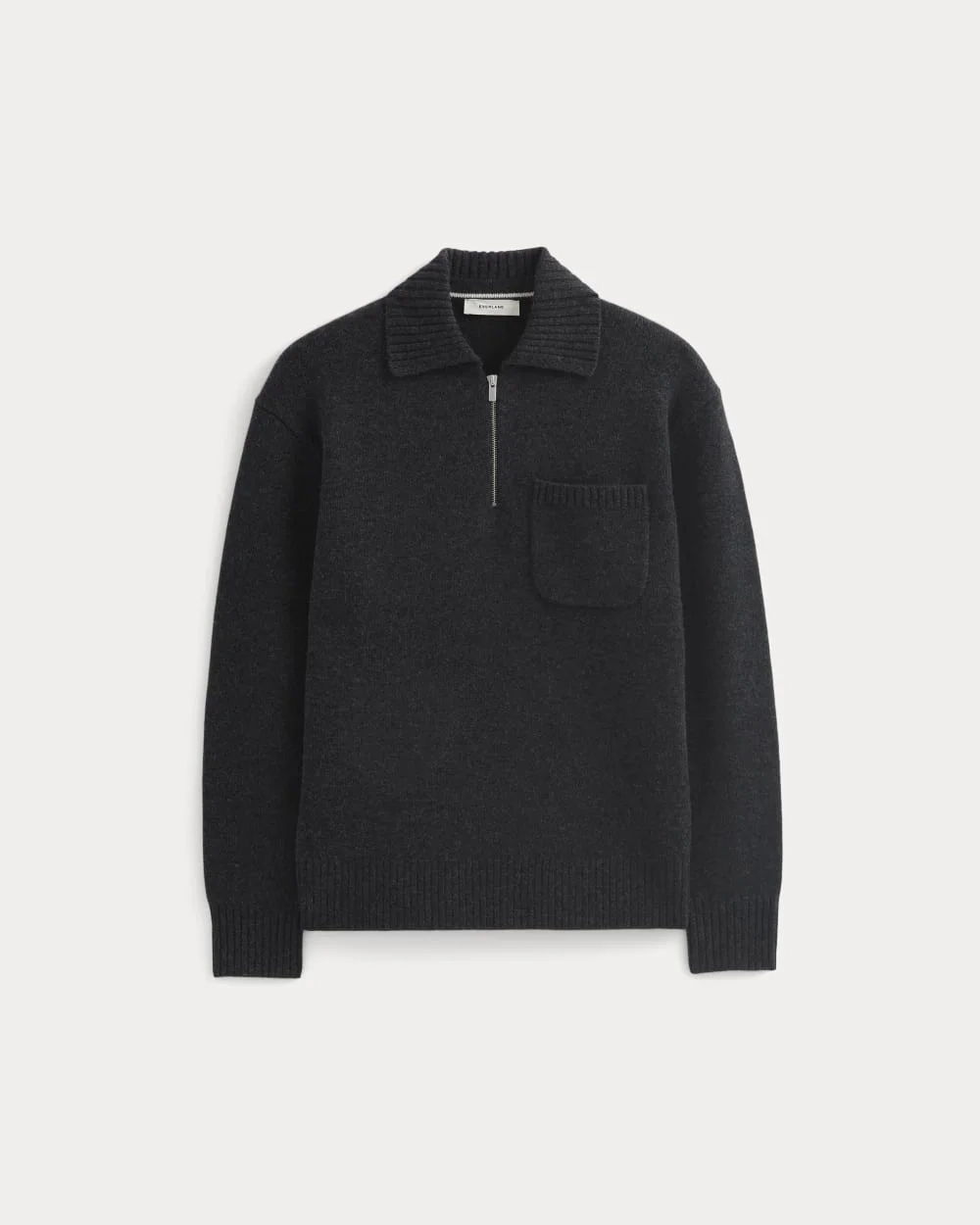 Luxe Merino Quarter-Zip Pullover | Heathered Black (7)
