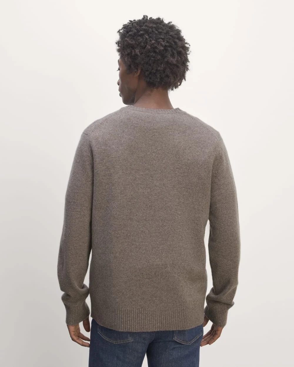 The Premium Merino Crew Neck Sweater | Taupe Melange (3)