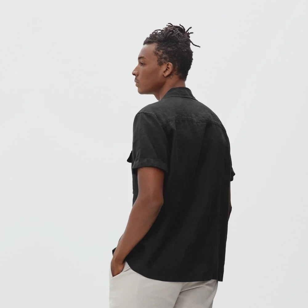 The Resort Shirt in Linen | Black (5)