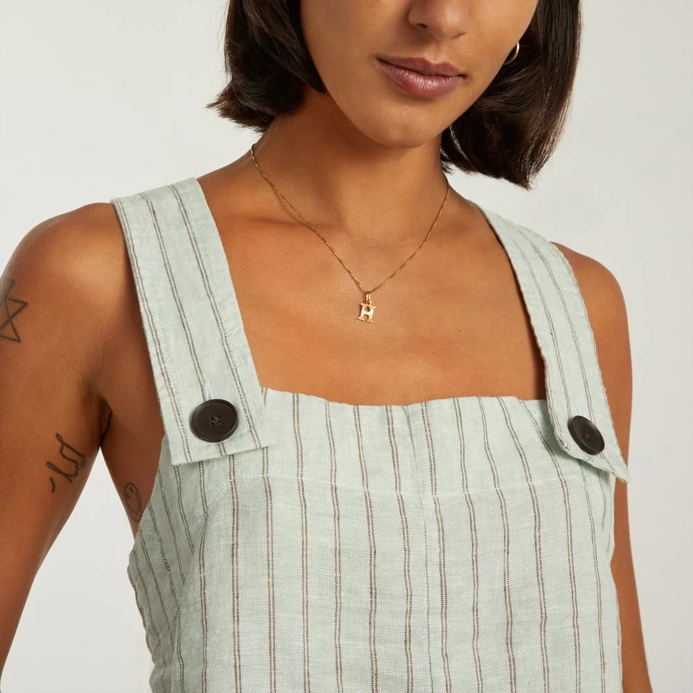 The Apron Linen Tank | Seafoam Pinstripe (5)