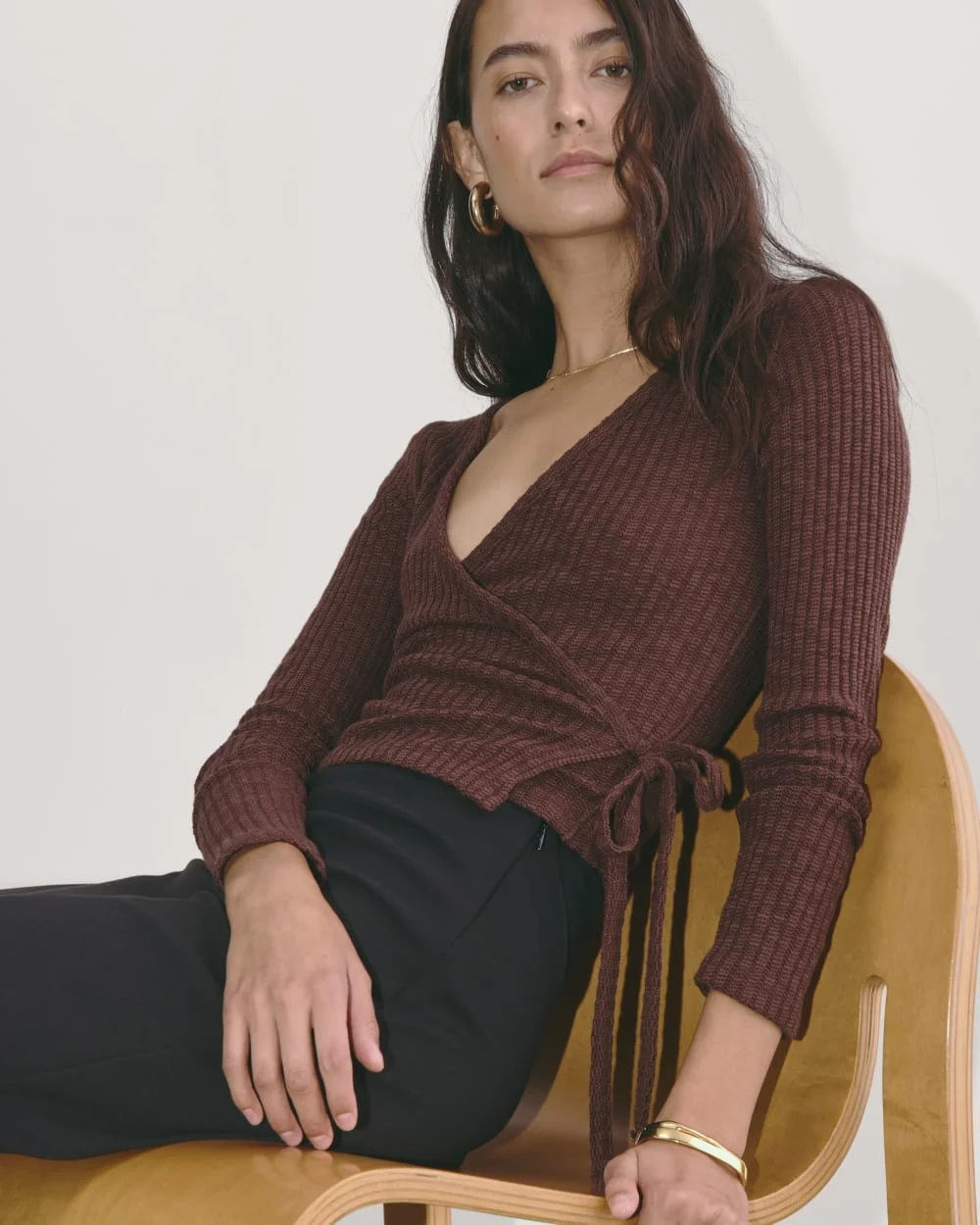 The Cozy Rib Wrap Top | Dark Mahogany (4)
