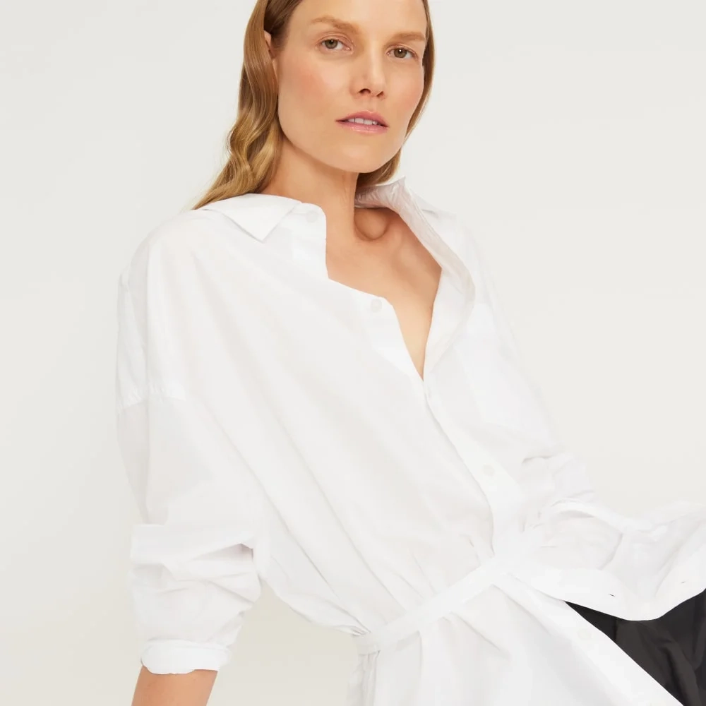 The Poplin Tie Back Shirt | White (5)