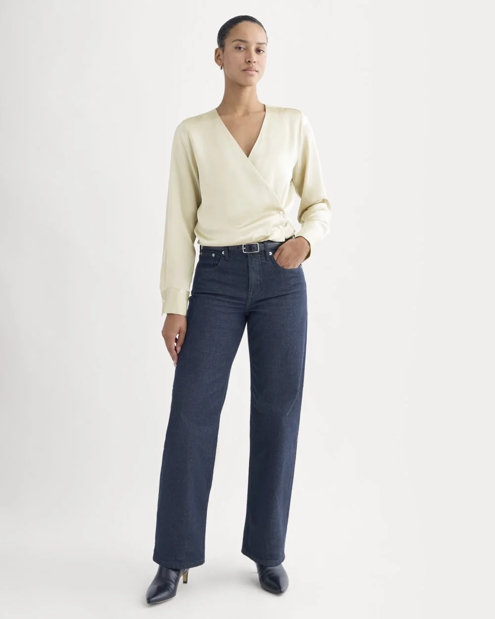 Wrap Top in Silk Charmeuse | Peyote (3)