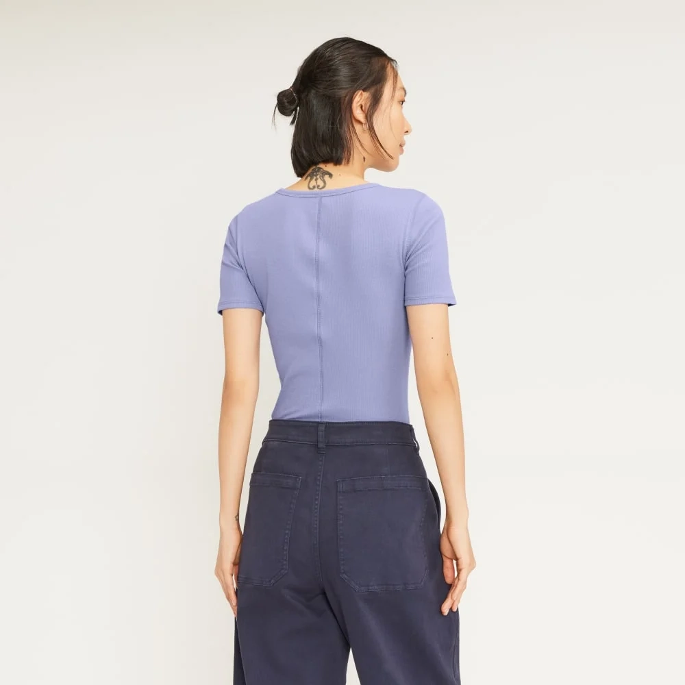 The Pima Micro-Rib Crew Tee | Cornflower Blue (4)