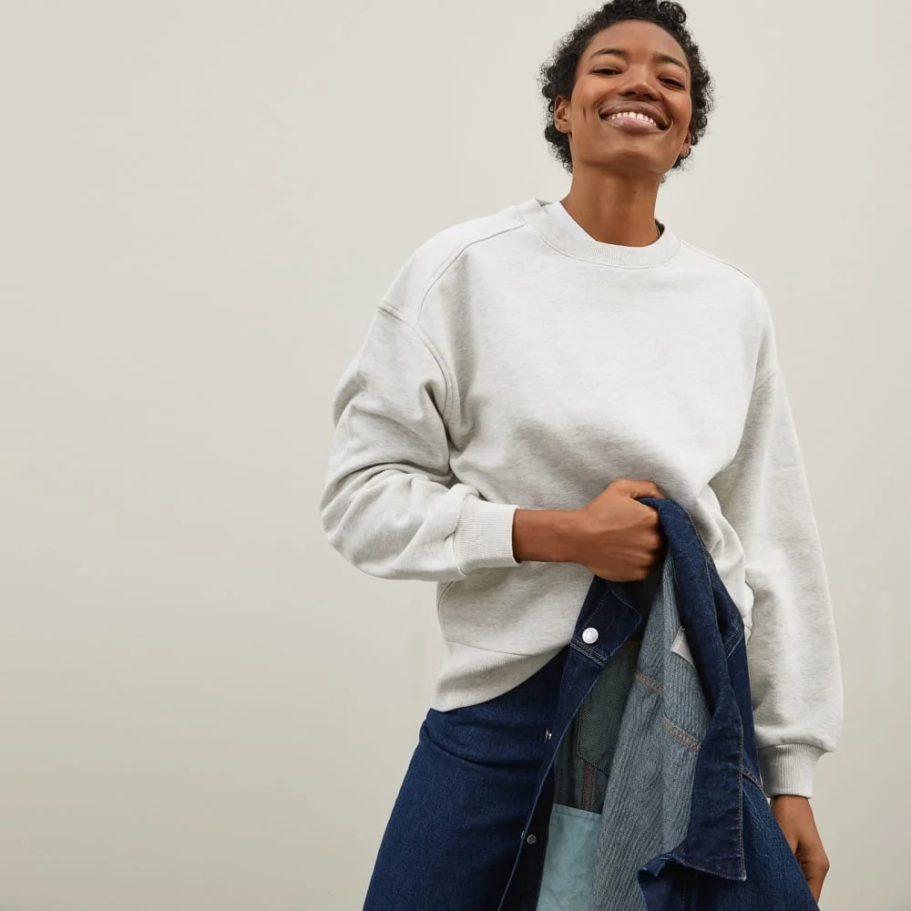 The Track Oversized Crew | Light Heather Grey (6)
