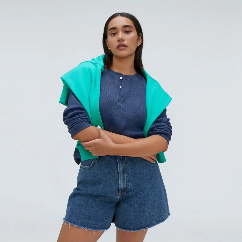 The Organic Cotton Waffle Henley | Navy (2)