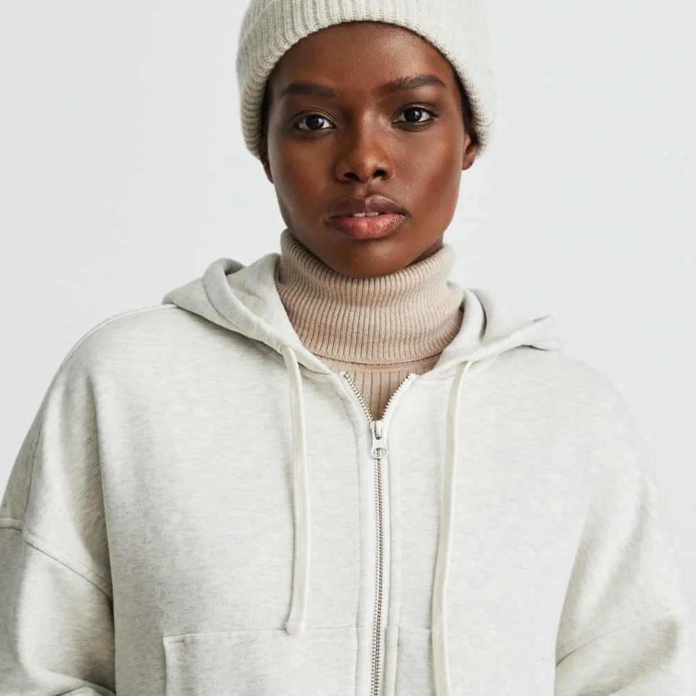 The Track Organic Cotton Hoodie | Light Heather Grey (4)