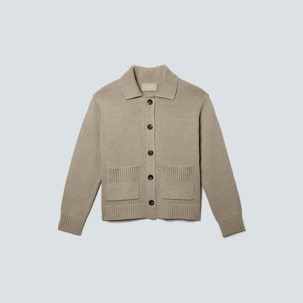 The Cotton Chore Sweater Jacket | Trench Coat Khaki (5)