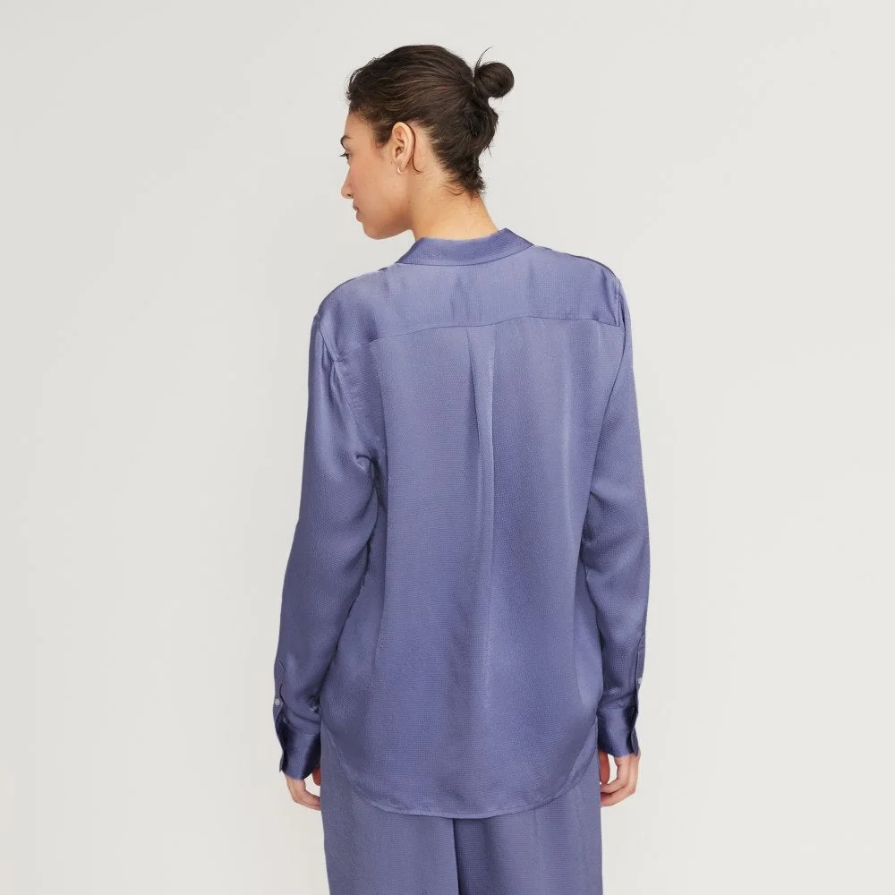 The Satin Relaxed Shirt | Cornflower Blue (3)