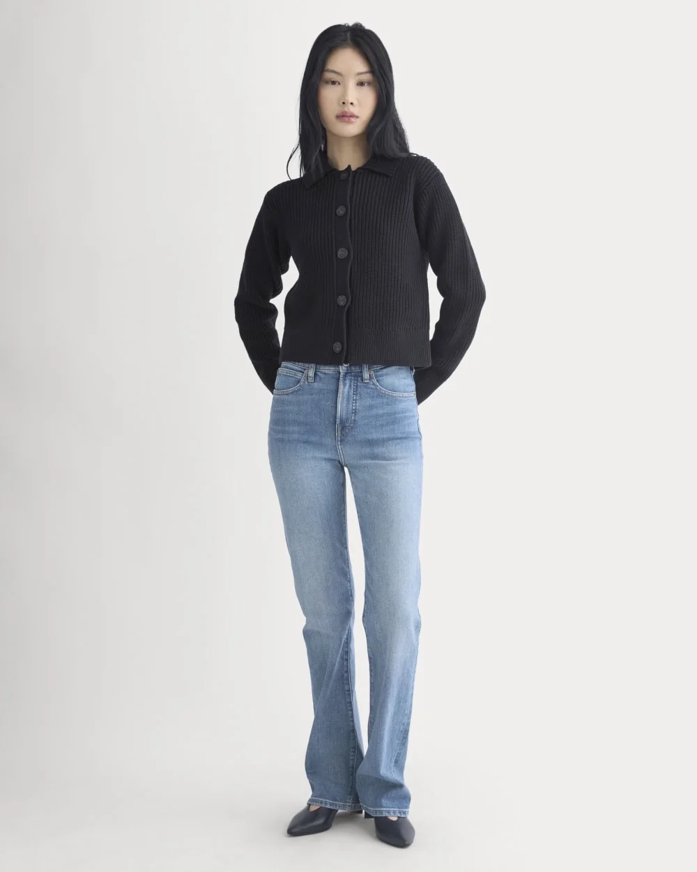 Shrunken Cardigan in Everyday Cotton | Black (5)