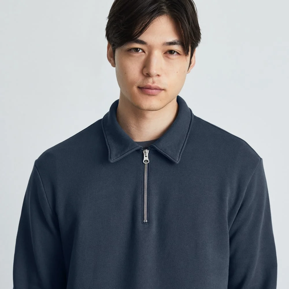 The Track Quarter-Zip Sweatshirt | Kingfisher Blue (4)