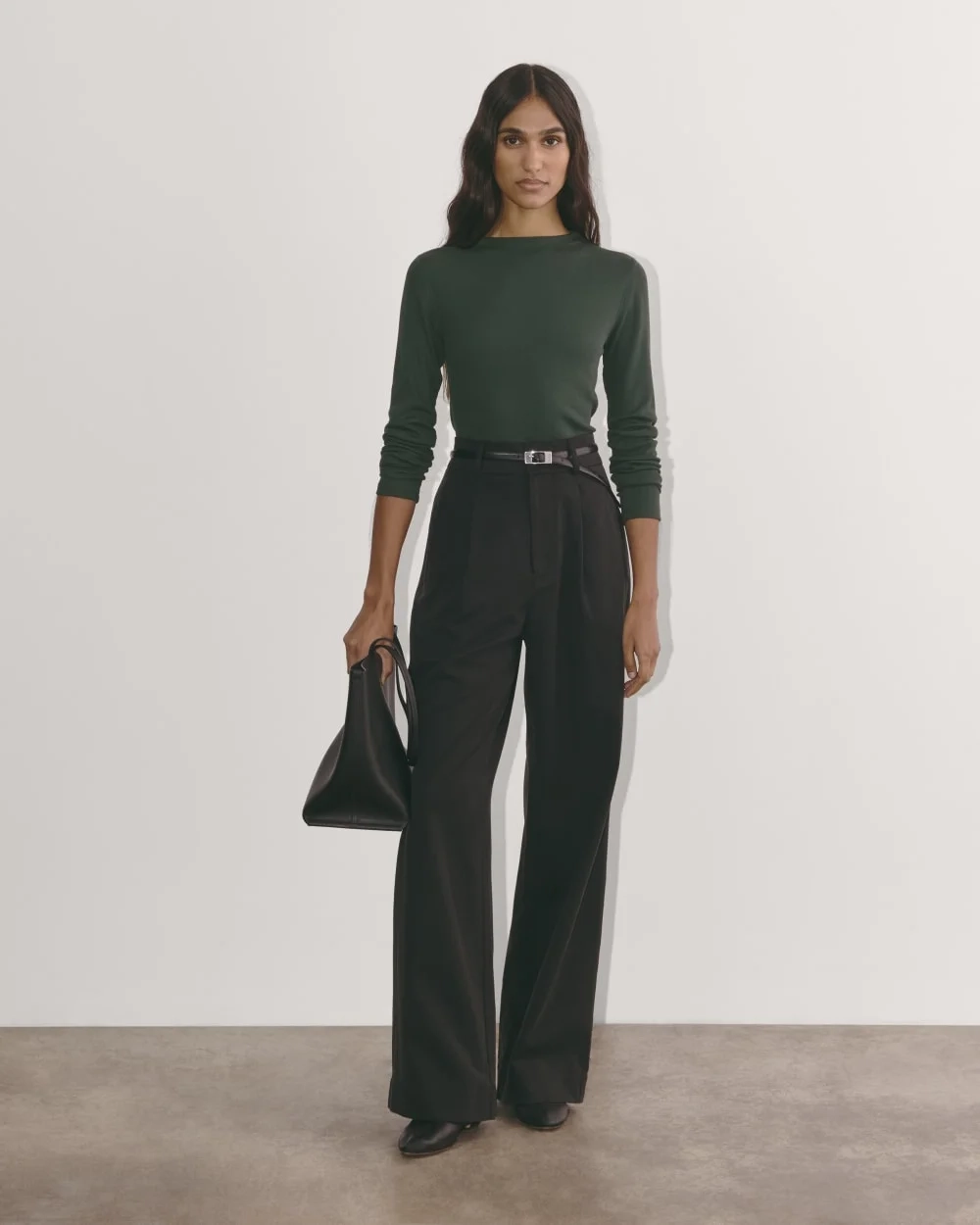 The Luxe Rib Funnel-Neck Tee | Scarab (2)