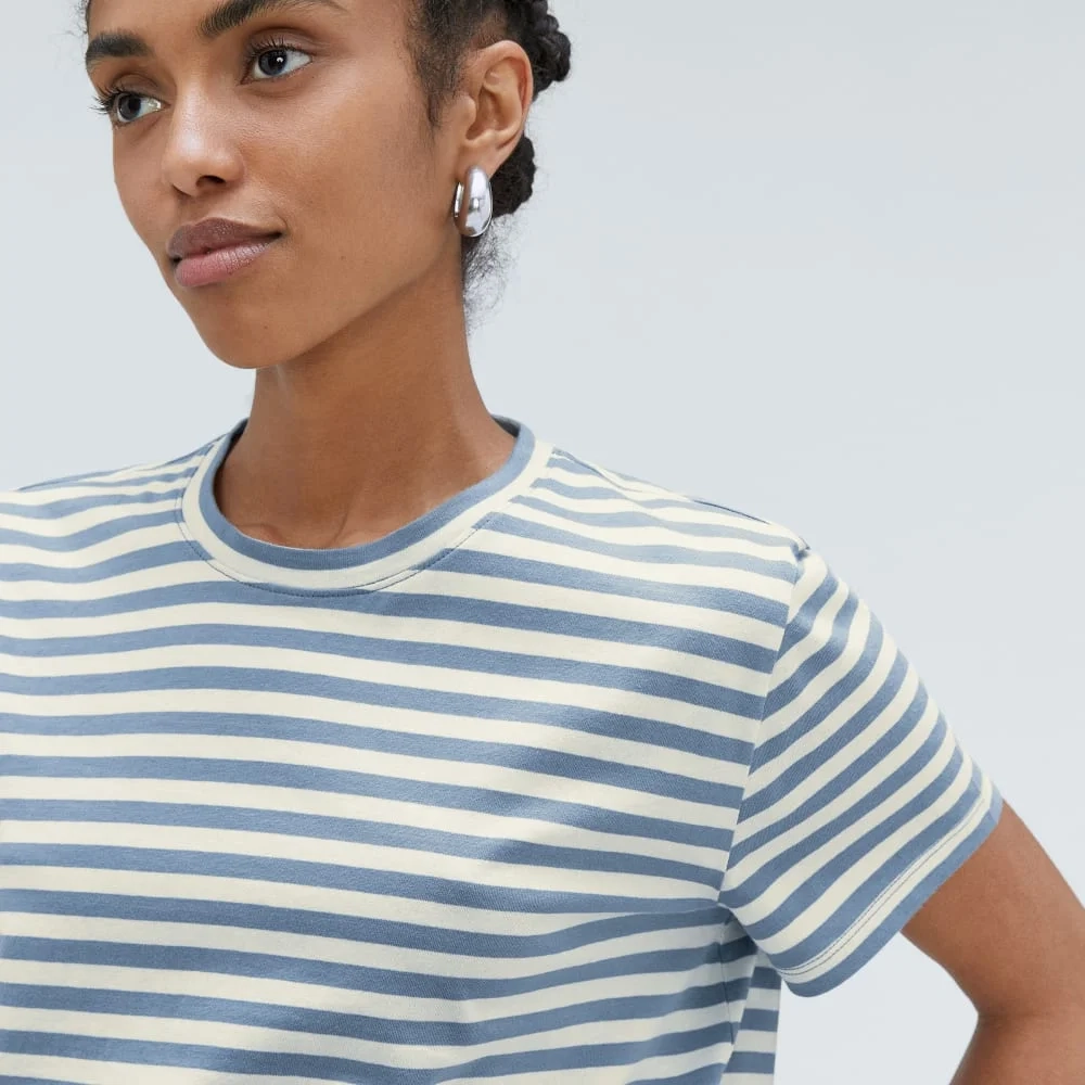 The Box-Cut Tee in Essential Cotton | Spring Lake / Canvas | No Pocket (3)