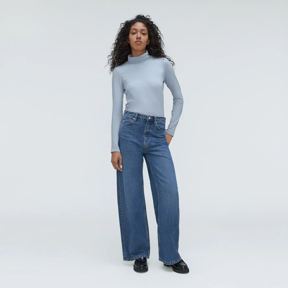 The Organic Cotton Turtleneck | Mist (5)