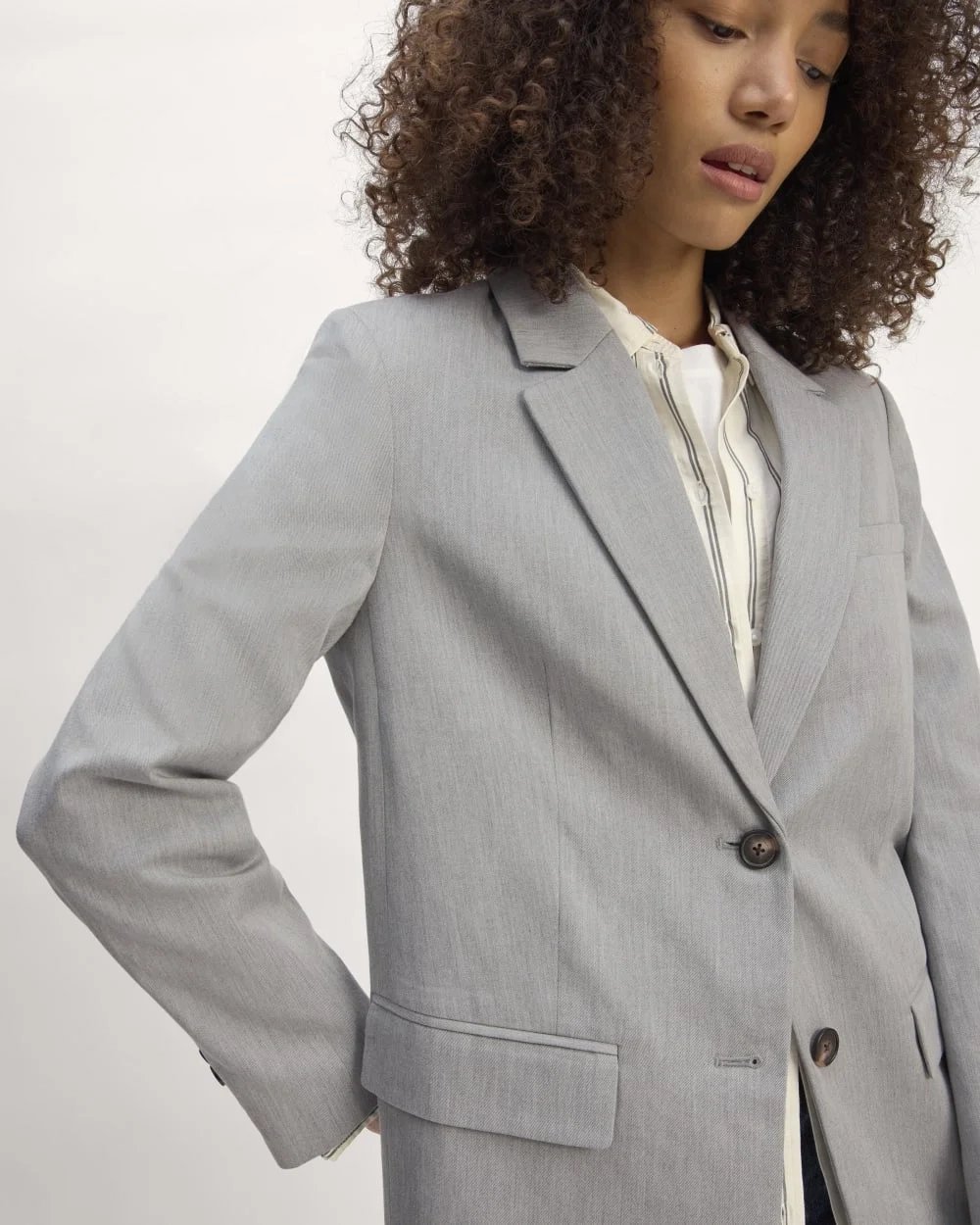 The Oversized Blazer in Buttersmooth | Heather Steel (3)