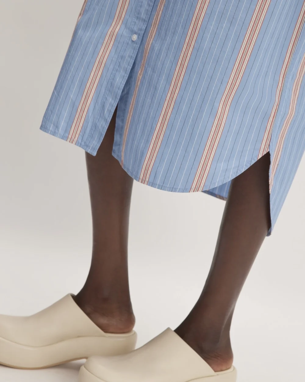 The Midi Cotton Shirt Dress | Parisian Blue / Black / Rusted Red / Bone (4)