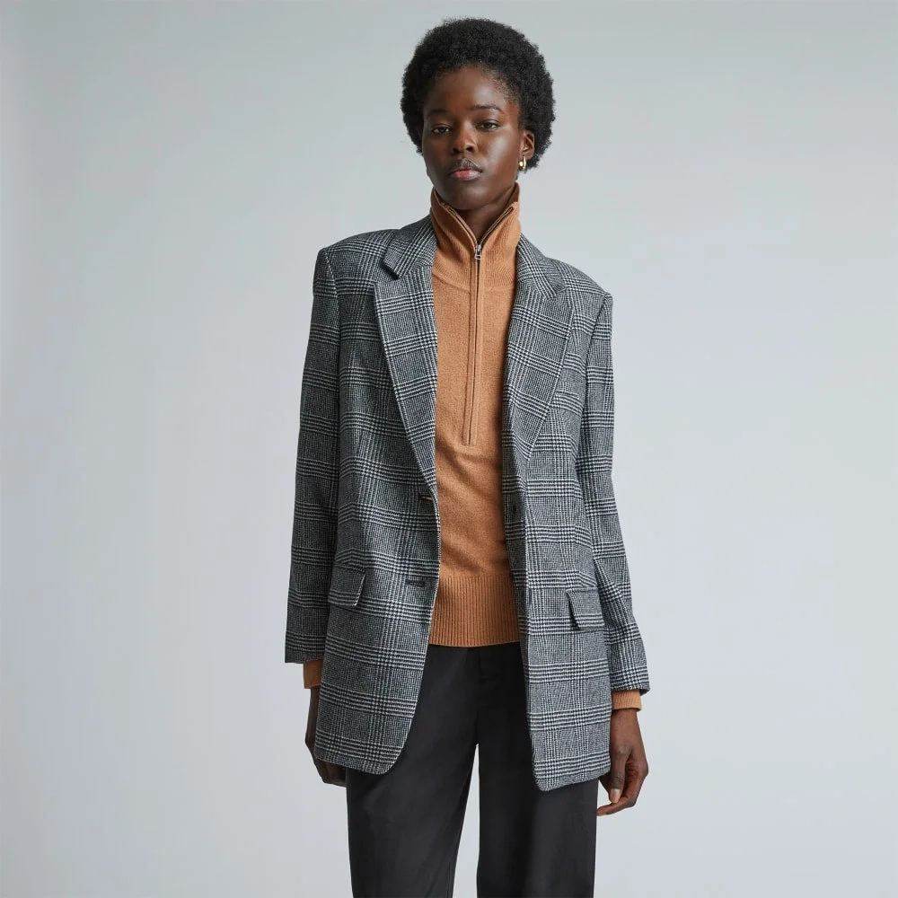 The Oversized Blazer in Wool | Glen Plaid (5)
