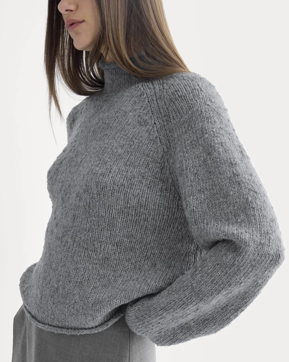 Rollneck Sweater | Heather Grey/Twist (6)