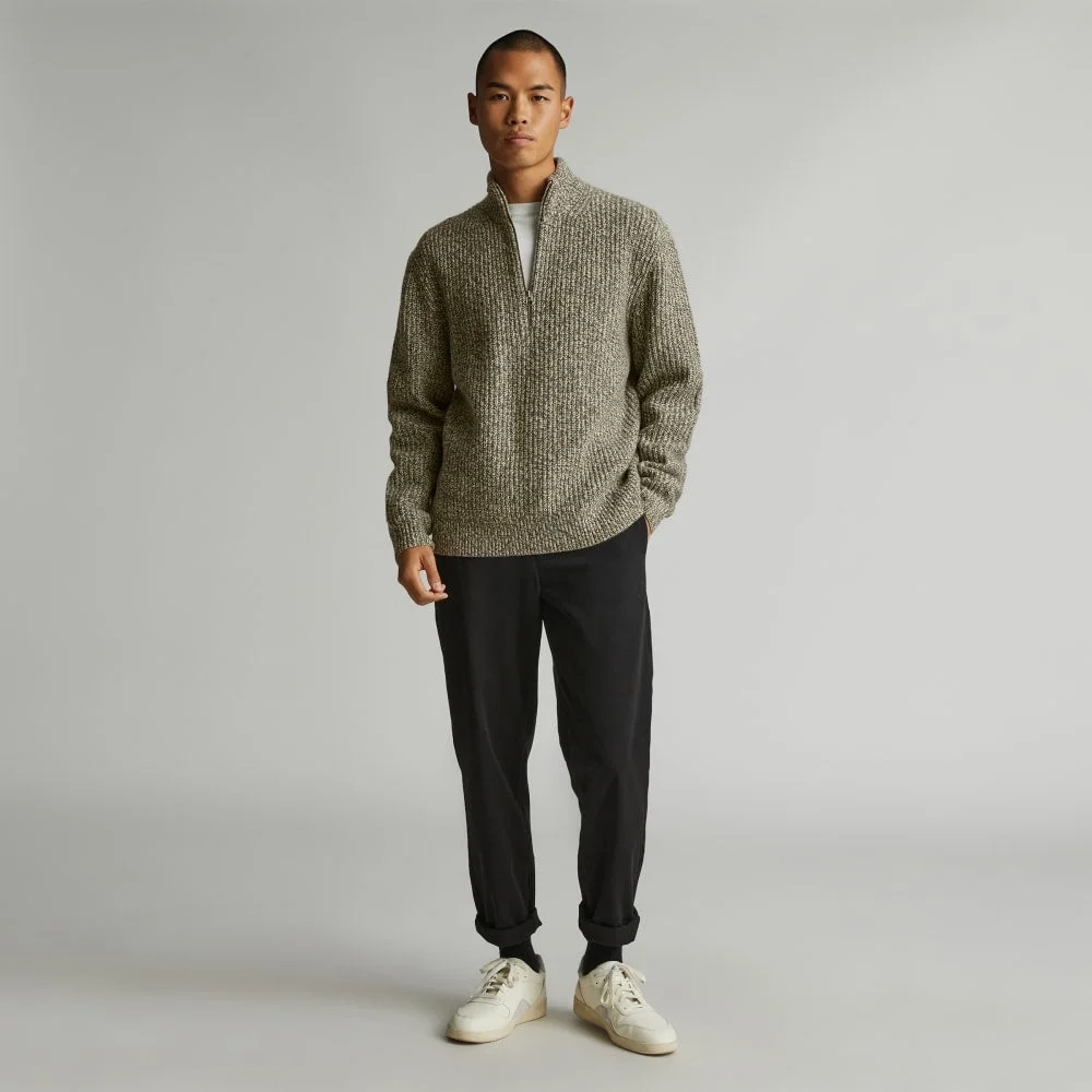 The Felted Merino Half-Zip Sweater | Seafoam Green / Kambaba Twist (3)