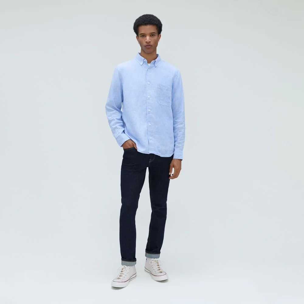 The Classic Shirt in Linen | Light Blue (4)