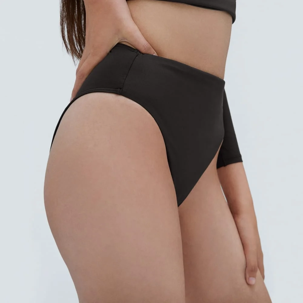 The High-Rise Cheeky Bikini Bottom | Black (3)