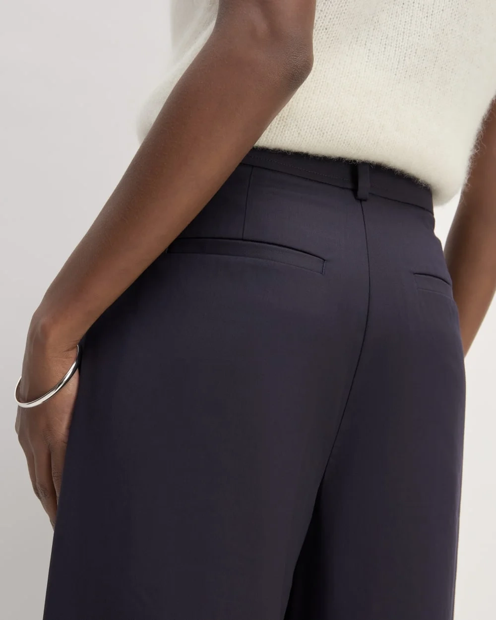 The Italian Wool Way-High® Drape Pant | Navy (2)
