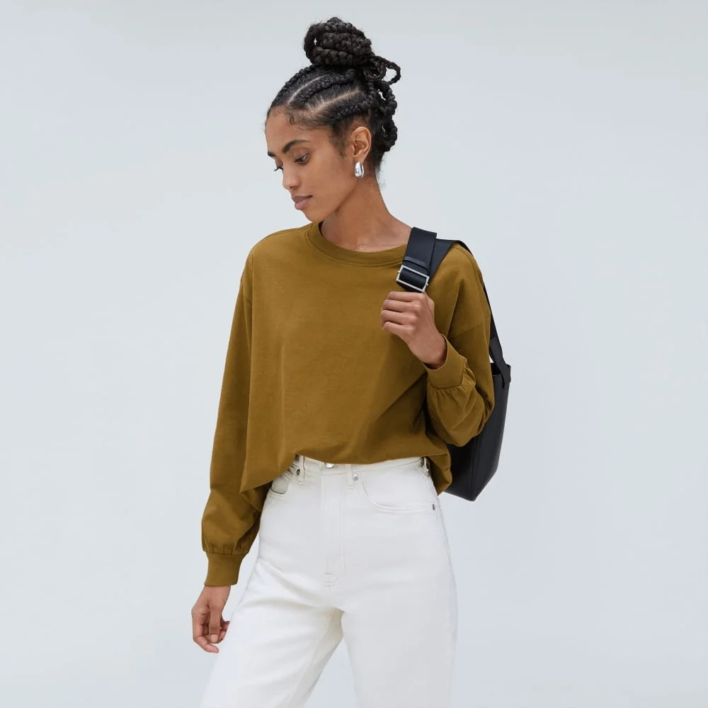 The Organic Cotton Long-Sleeve Tee | Tapenade (4)