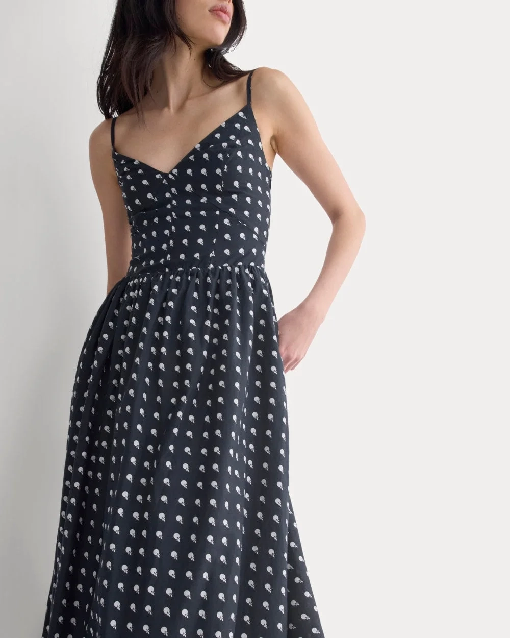 Midi Dress in Cotton Silk Voile | Black (3)