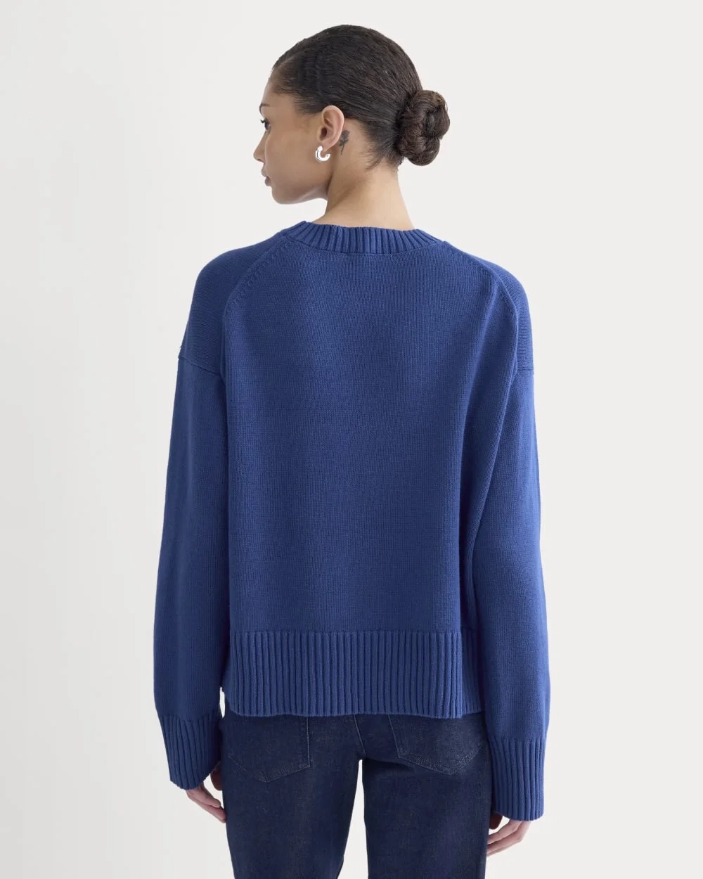 The Boxy Sweater in Everyday Cotton | Deep Lazuli Blue (3)