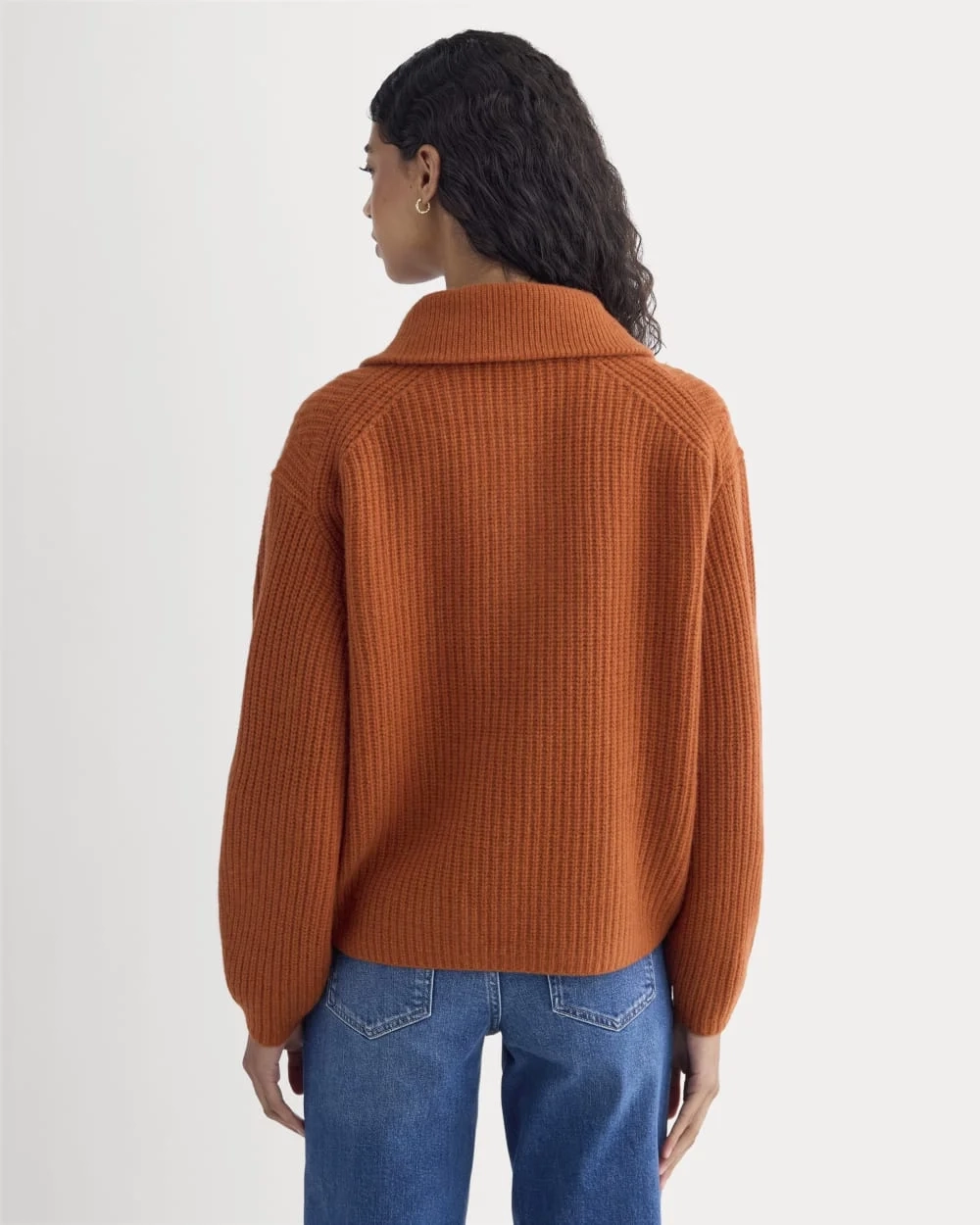 The Half-Zip Sweater in Luxe Merino | Rust Heather (2)