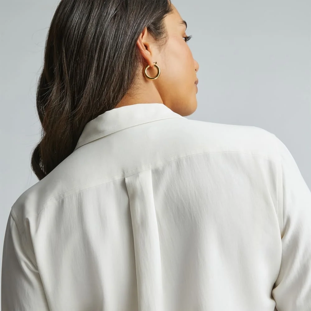 The Washable Silk Relaxed Shirt  | Bone (5)