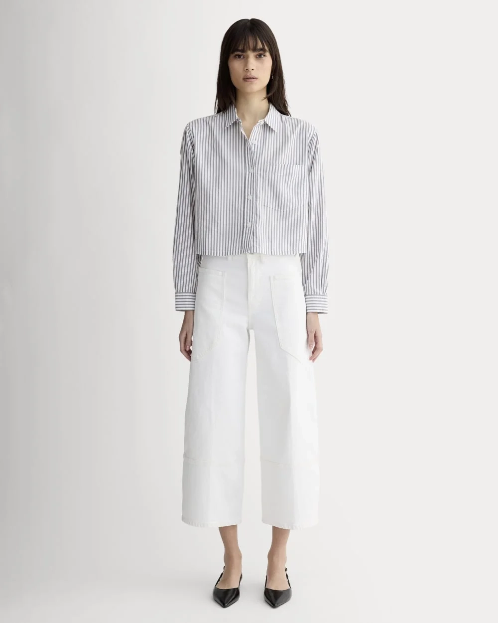 The Way-Short Shirt in Silky Cotton | Periscope / Bone (4)