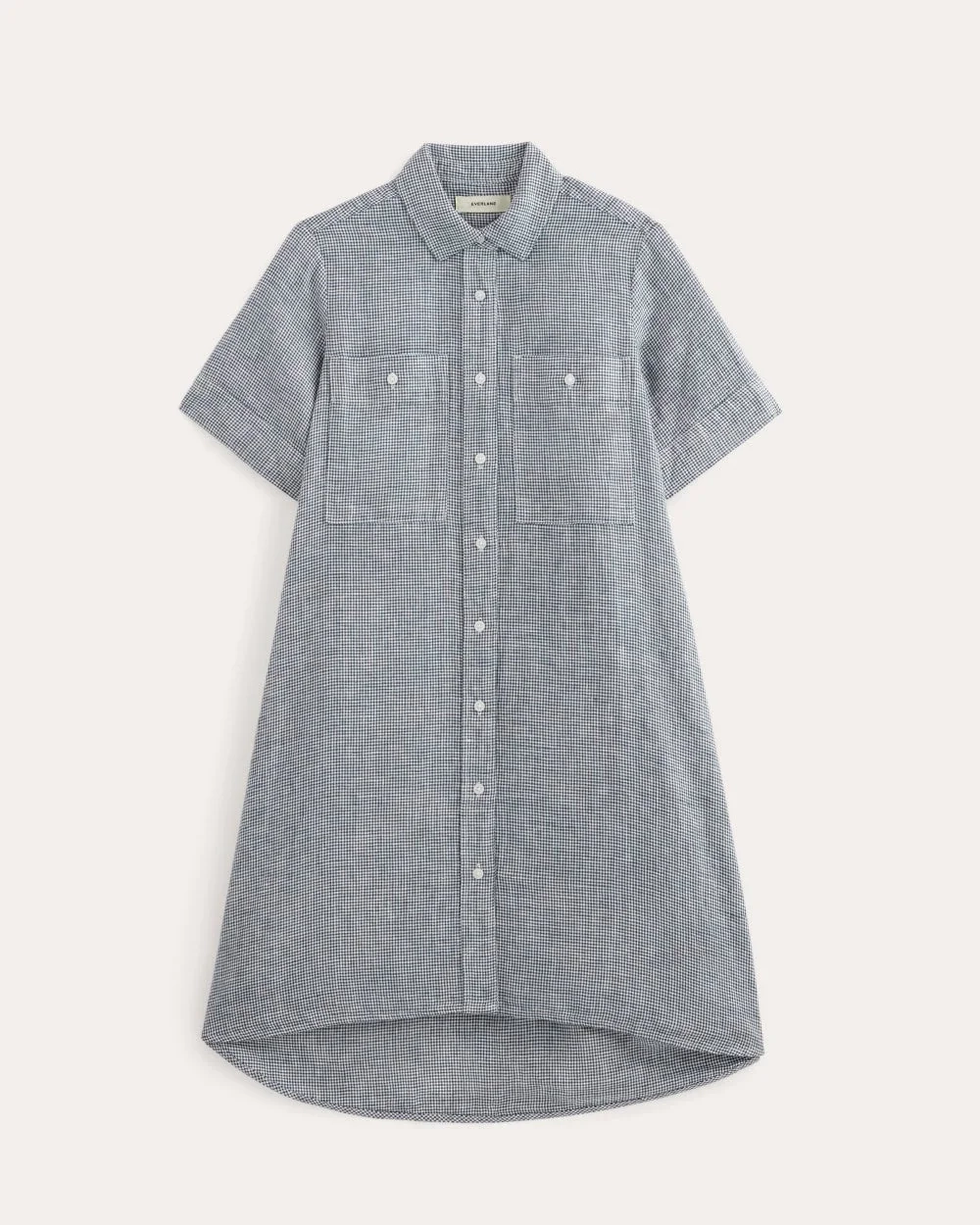 The Daytripper Dress in Linen | Midnight Navy Gingham (4)