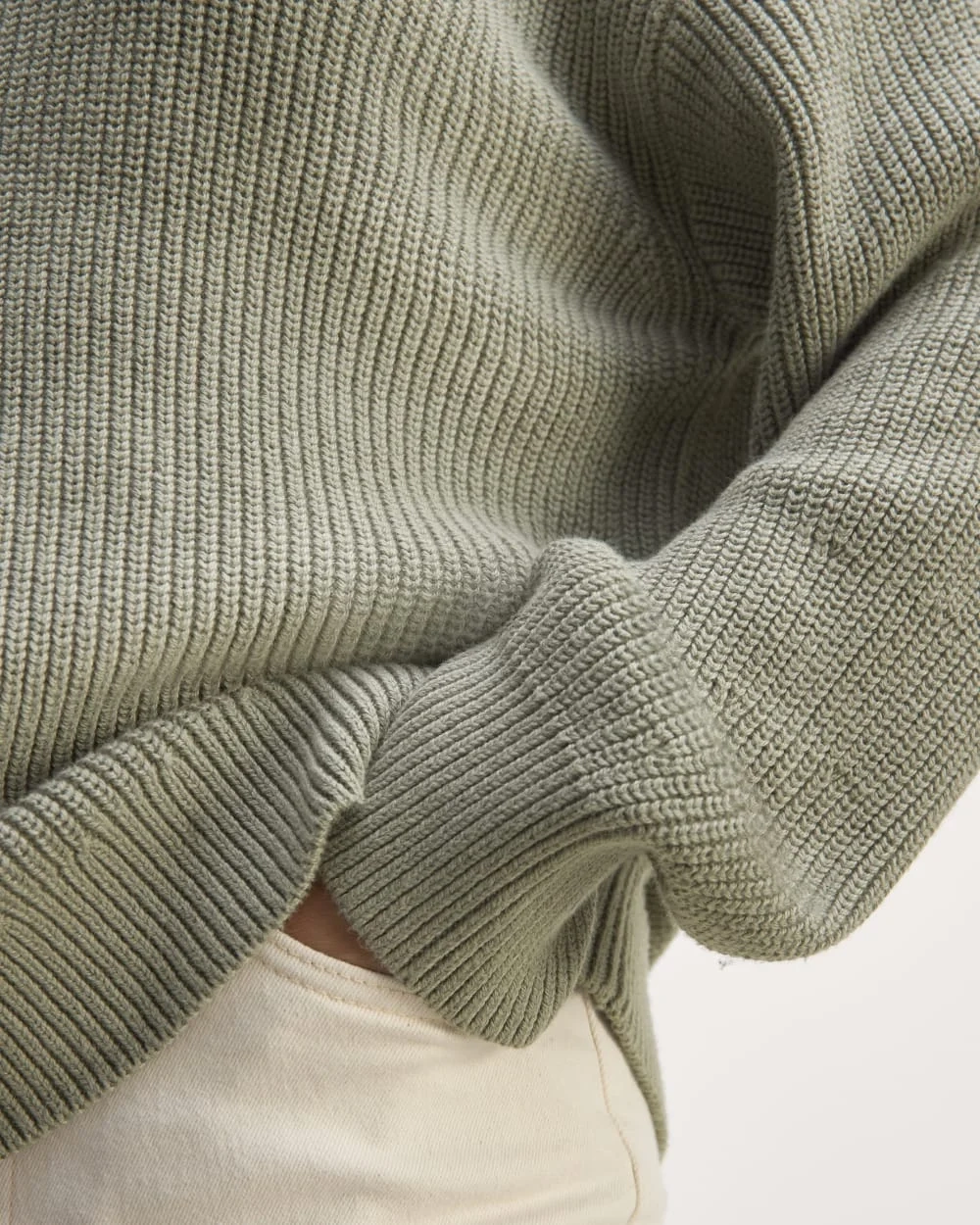 The Half-Zip in Everyday Cotton | Sage Green (4)