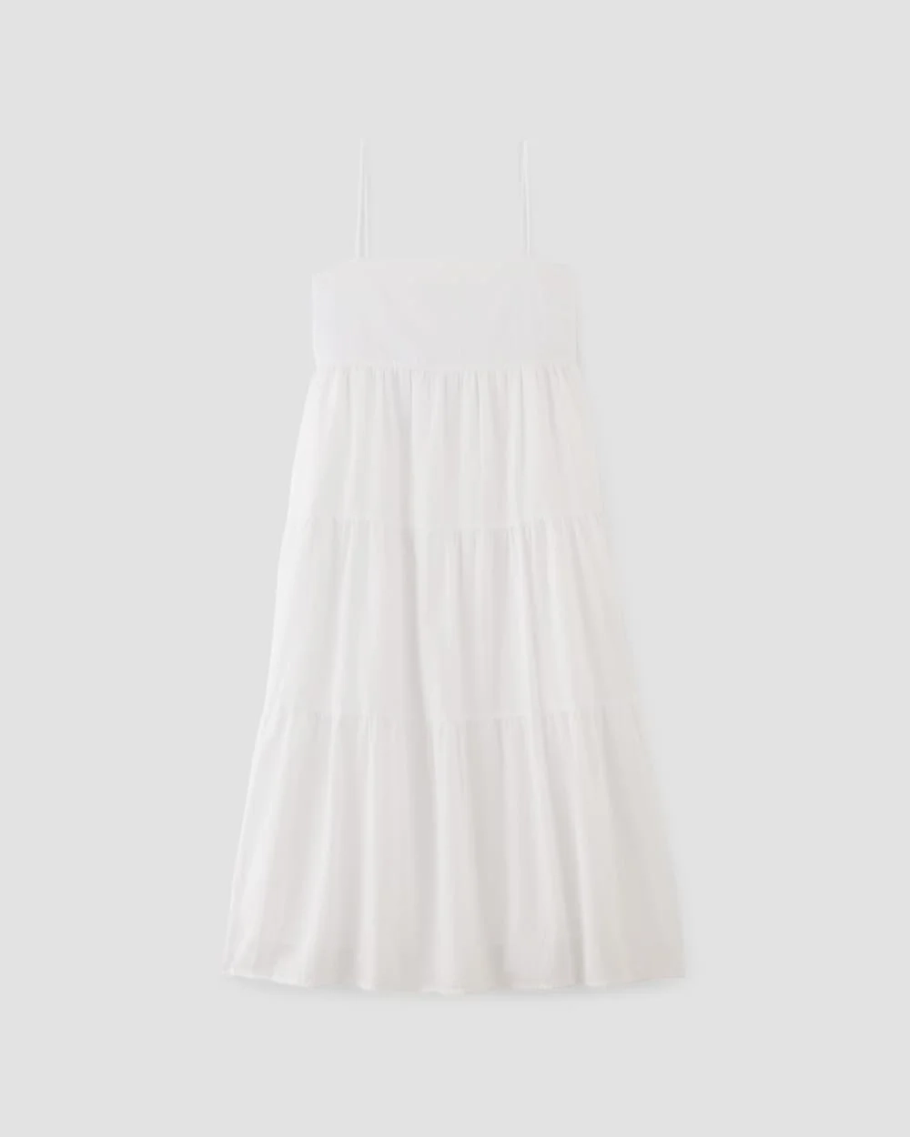 The Gauze Tiered Dress | White (6)