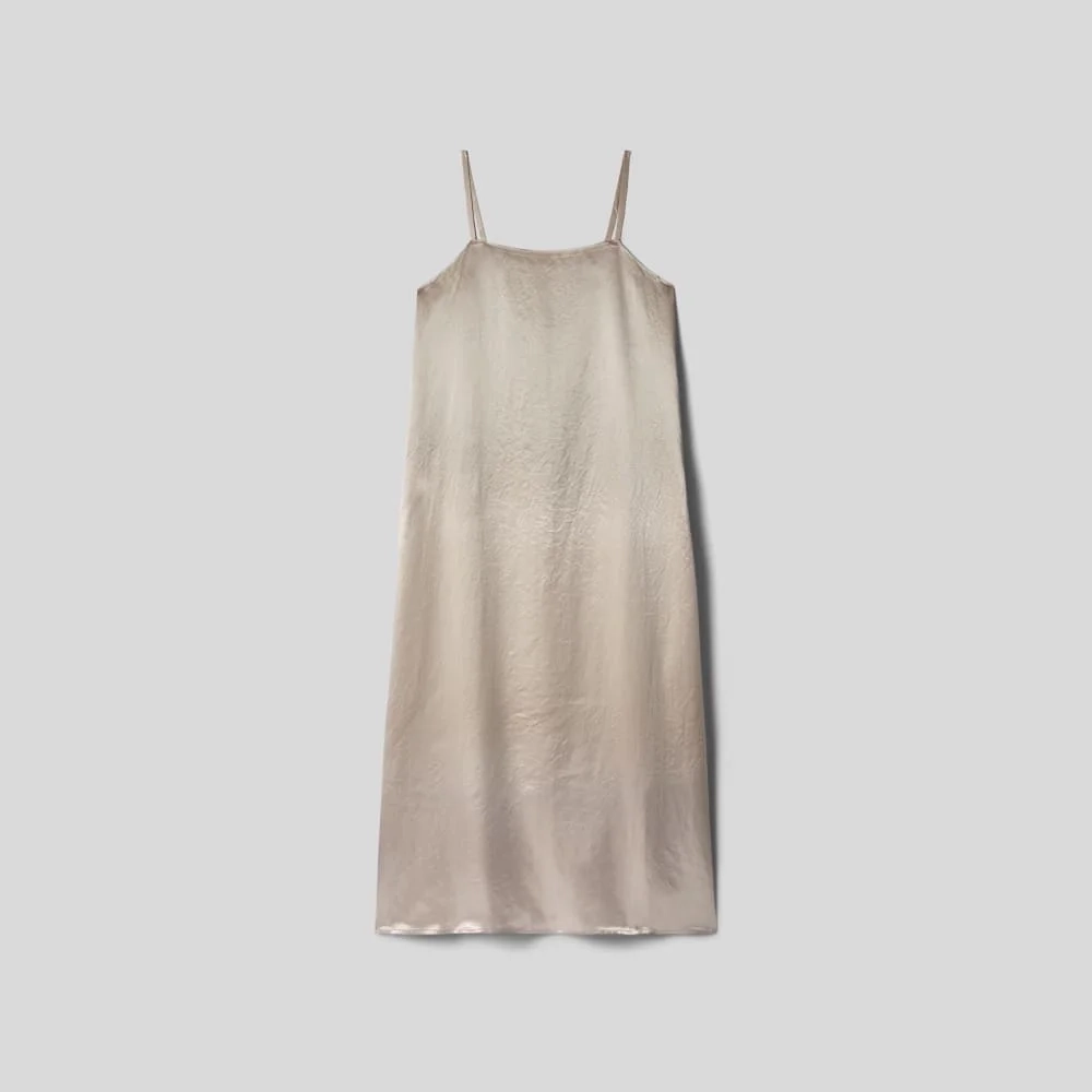 The Satin Square-Neck Slip Dress | Cream (5)