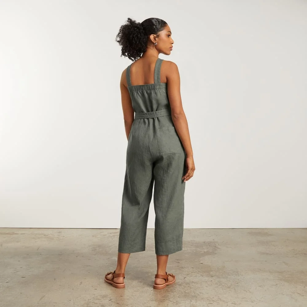 The Linen Jumpsuit | Pewter Green (3)