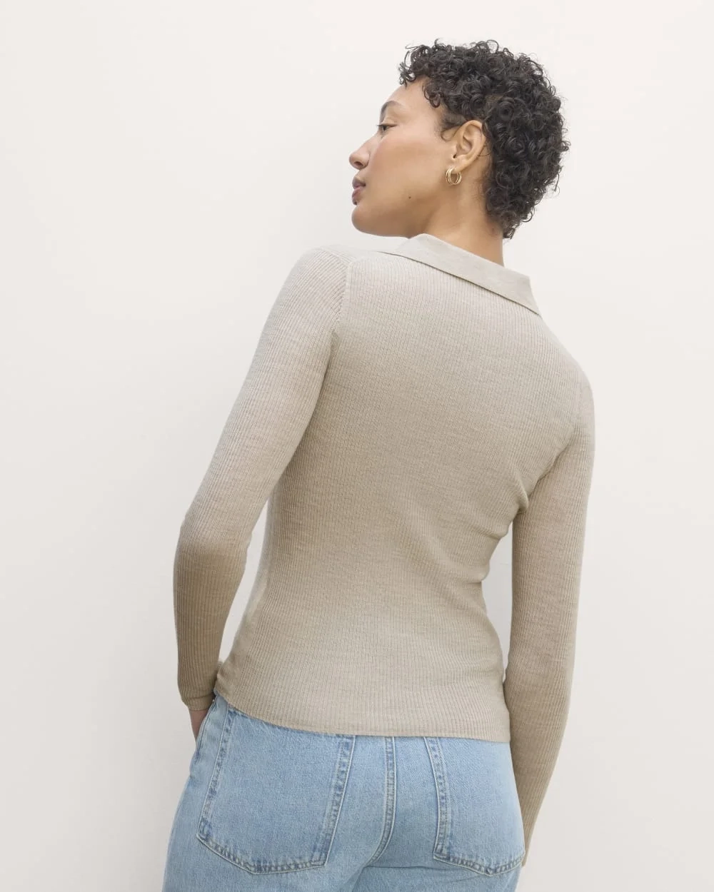 The Polo in Ultrasoft Merino | Heather Oatmeal (4)