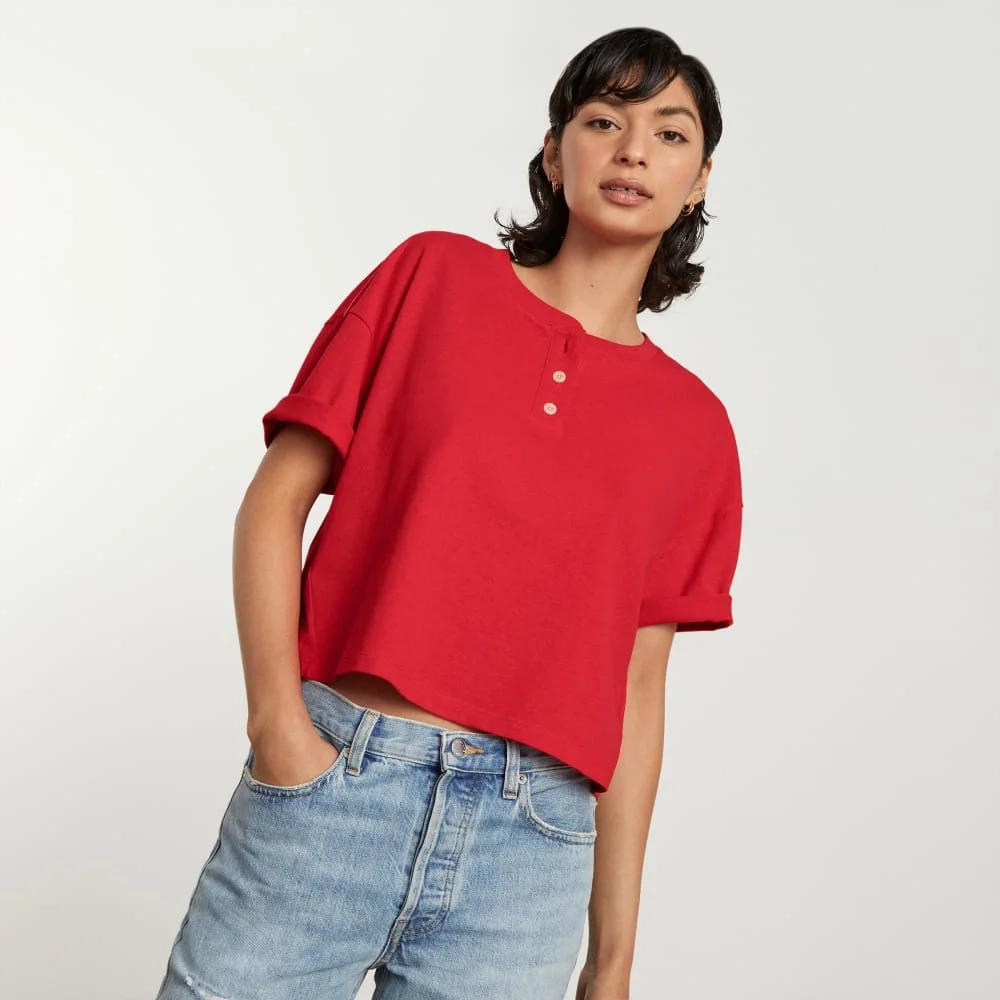 The Vintage Henley Hemp Tee | Goji Berry (3)