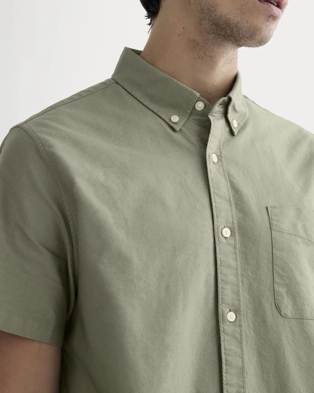 The Organic Short Sleeve Oxford Shirt | Sage Green (6)