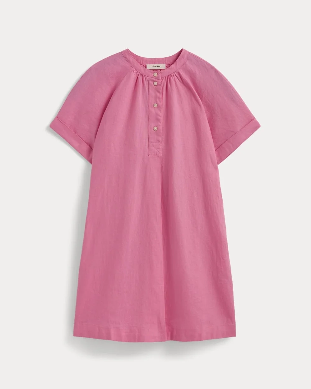 The Popover Dress in Linen | Deep Pink (2)